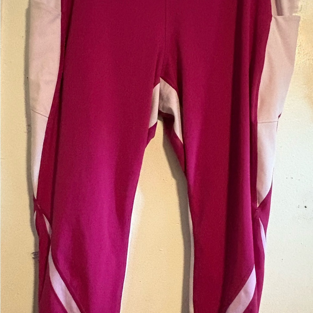 Tek Gear Kids Fuchsia and Light Pink Leggings